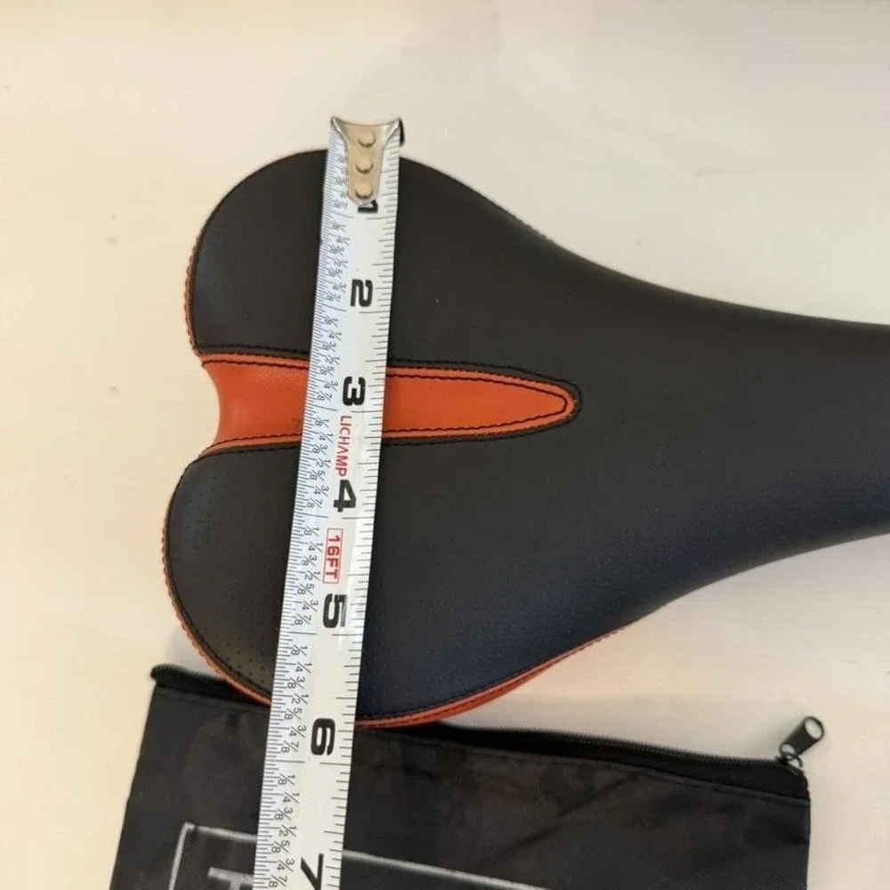 Fuji Bicycle Saddle Seat Black Orange W Clamp Mount Hardware Toolkit Bag‎
